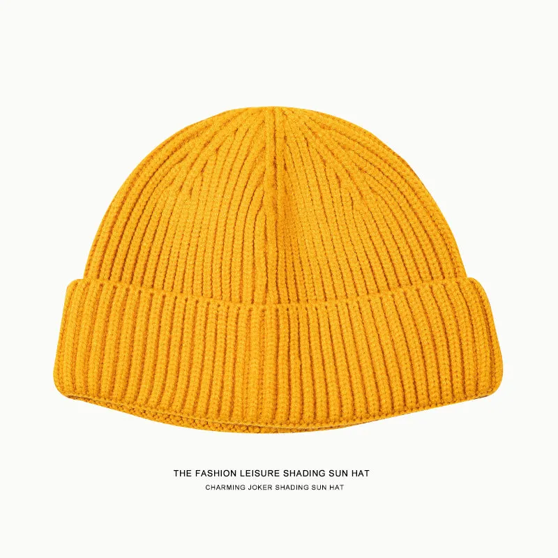 Toboggan Hat Knitted Skullcap Trendy Autumn and Winter