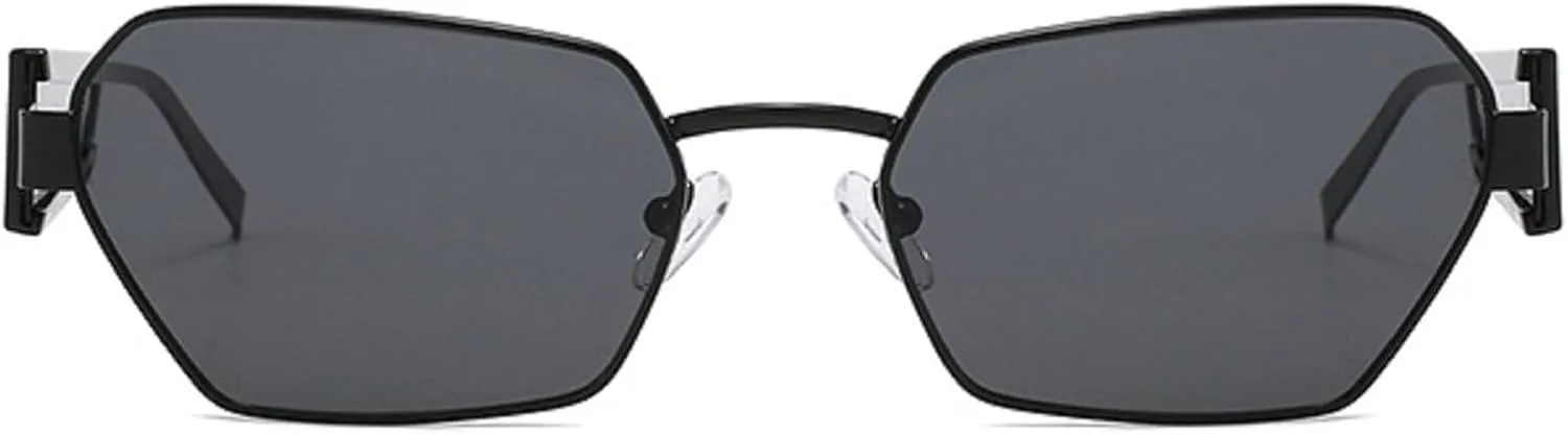 Vintage Cat Eye Sunglasses Women Men Luxury Irregular Metal Frame Polygon Sun Glasses For Lady Trendy Eyewear UV400