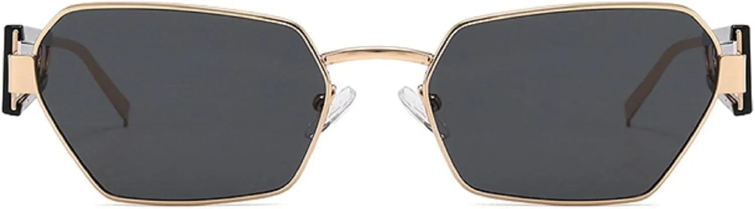 Vintage Cat Eye Sunglasses Women Men Luxury Irregular Metal Frame Polygon Sun Glasses For Lady Trendy Eyewear UV400
