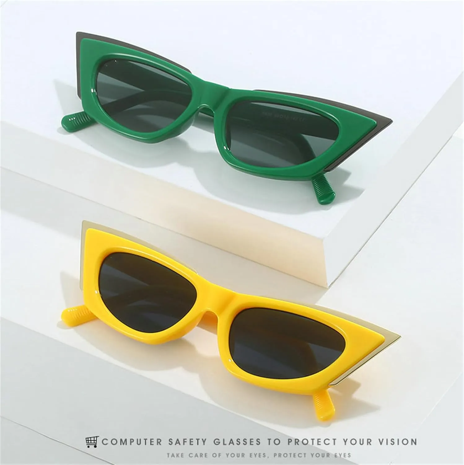 willochra Women Cat Eye Sunglasses Luxury Vintage Green Sun Glasses Male Female Outdoor Travel Goggle Shades UV400 F27