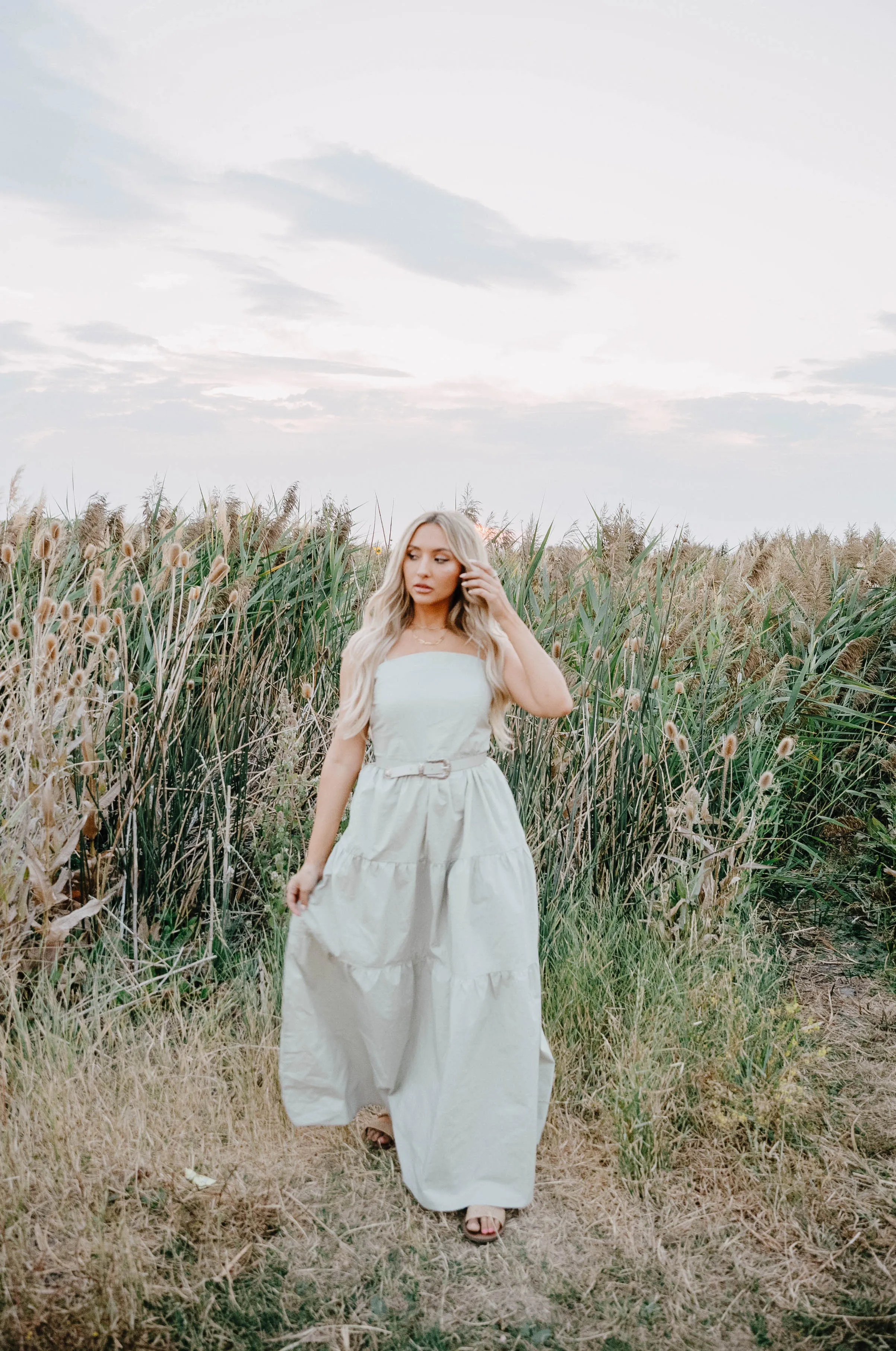 Willow Sage Tiered Maxi Dress