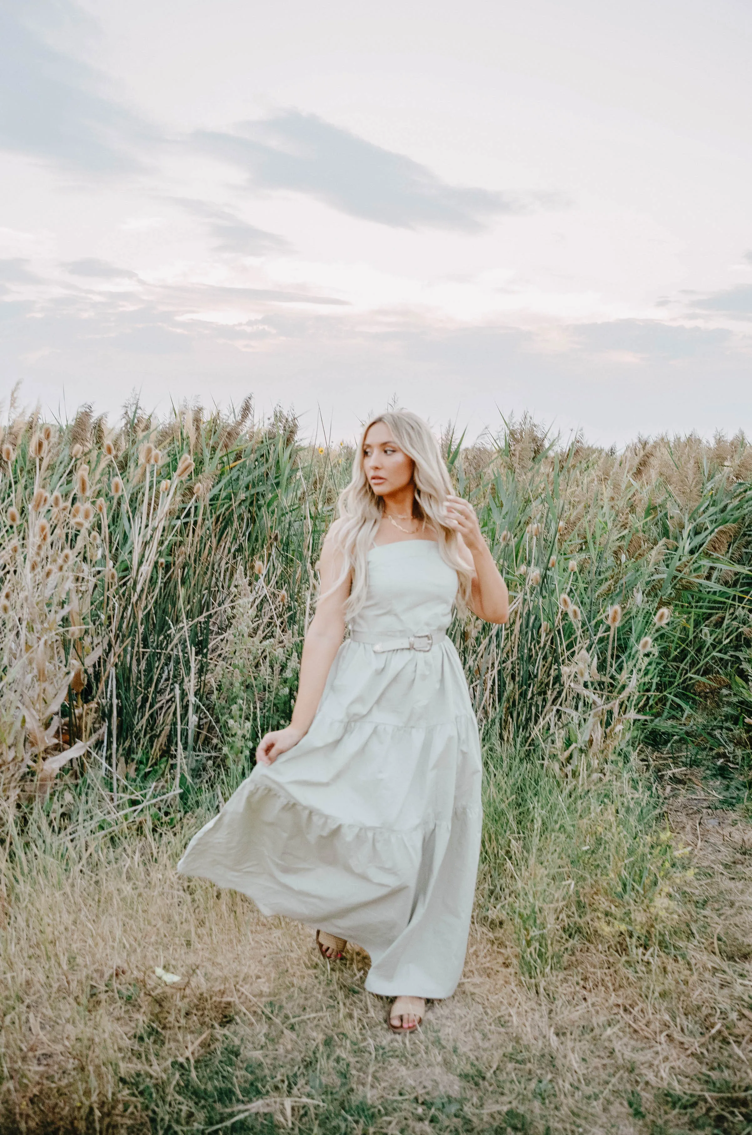 Willow Sage Tiered Maxi Dress