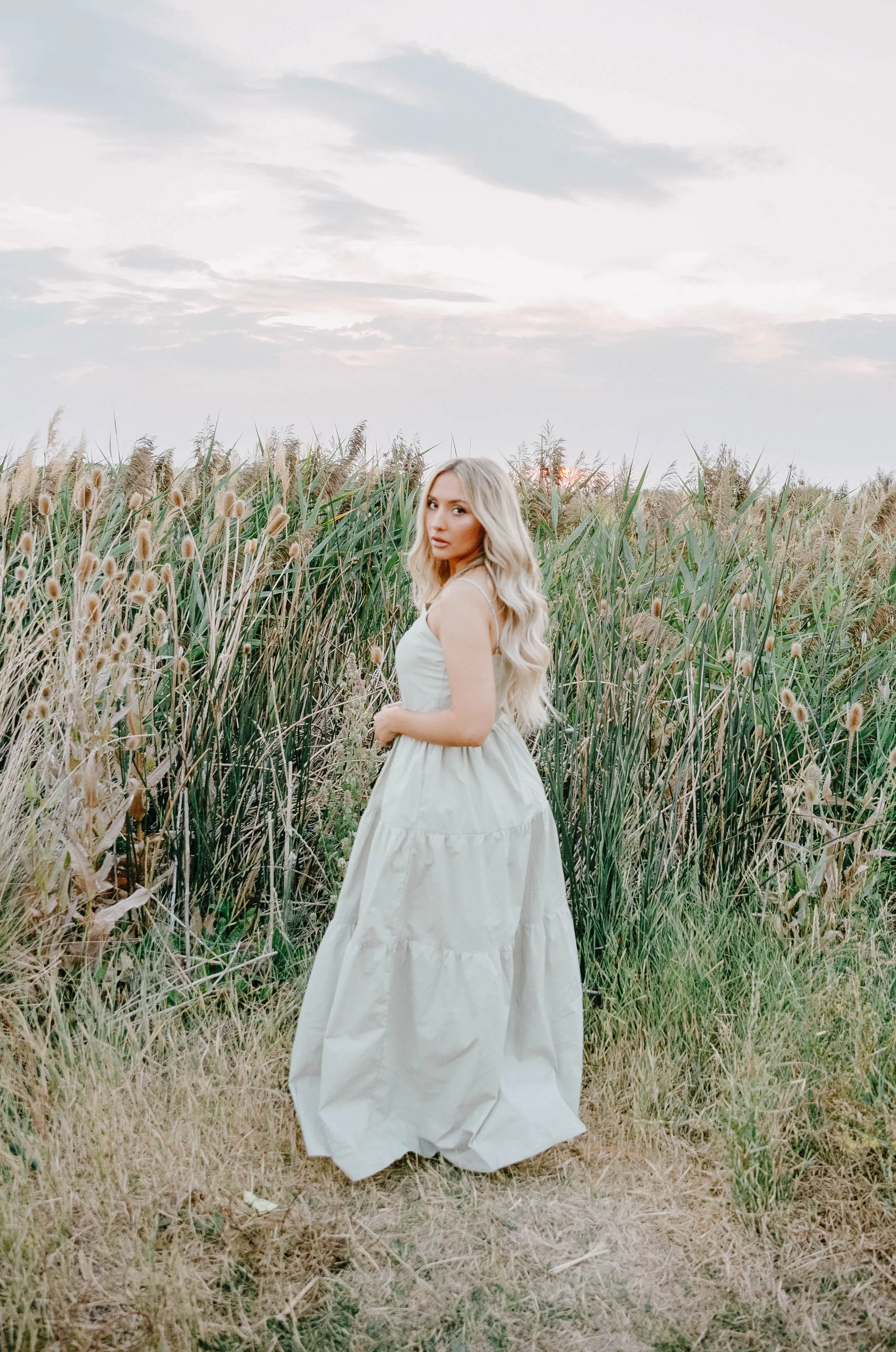 Willow Sage Tiered Maxi Dress