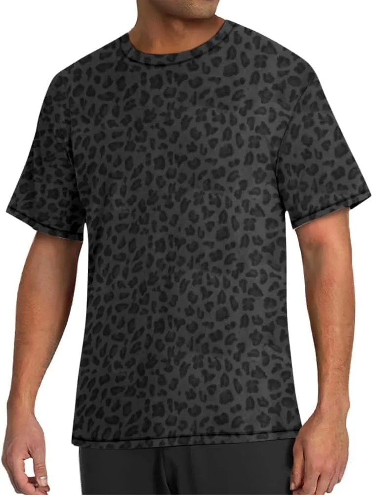 Women Oversized Leopard Print T Shirt Casual Baggy Loose Short Sleeve Round Neck Cheetah Tee Top Blouse Outfits