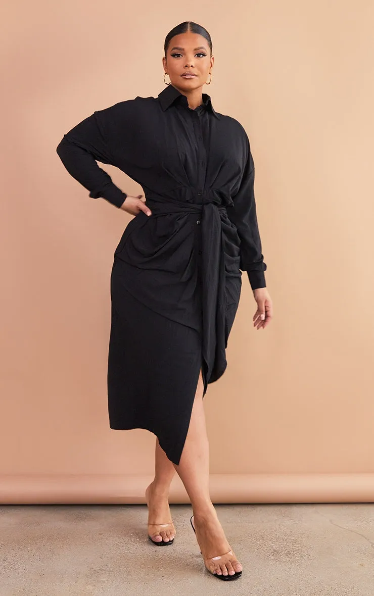 Women's Black Linen Dress