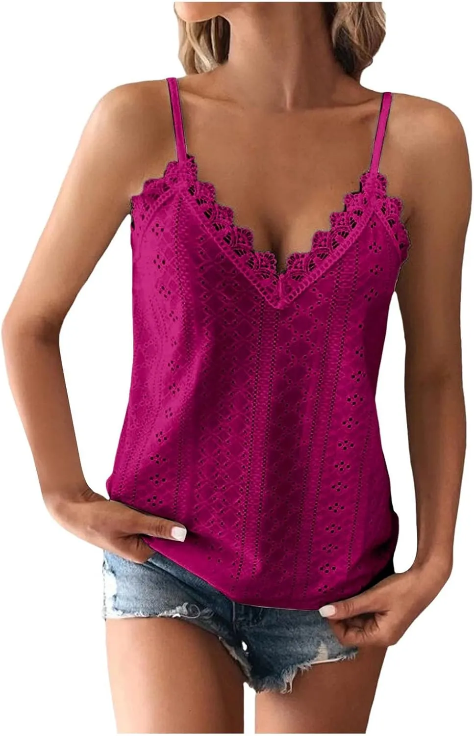 Women's Cotton Tank Top with Shelf Bra Breathable Holiday Quick Dry Adjustable Strap Camisole Basic Cami Tanks