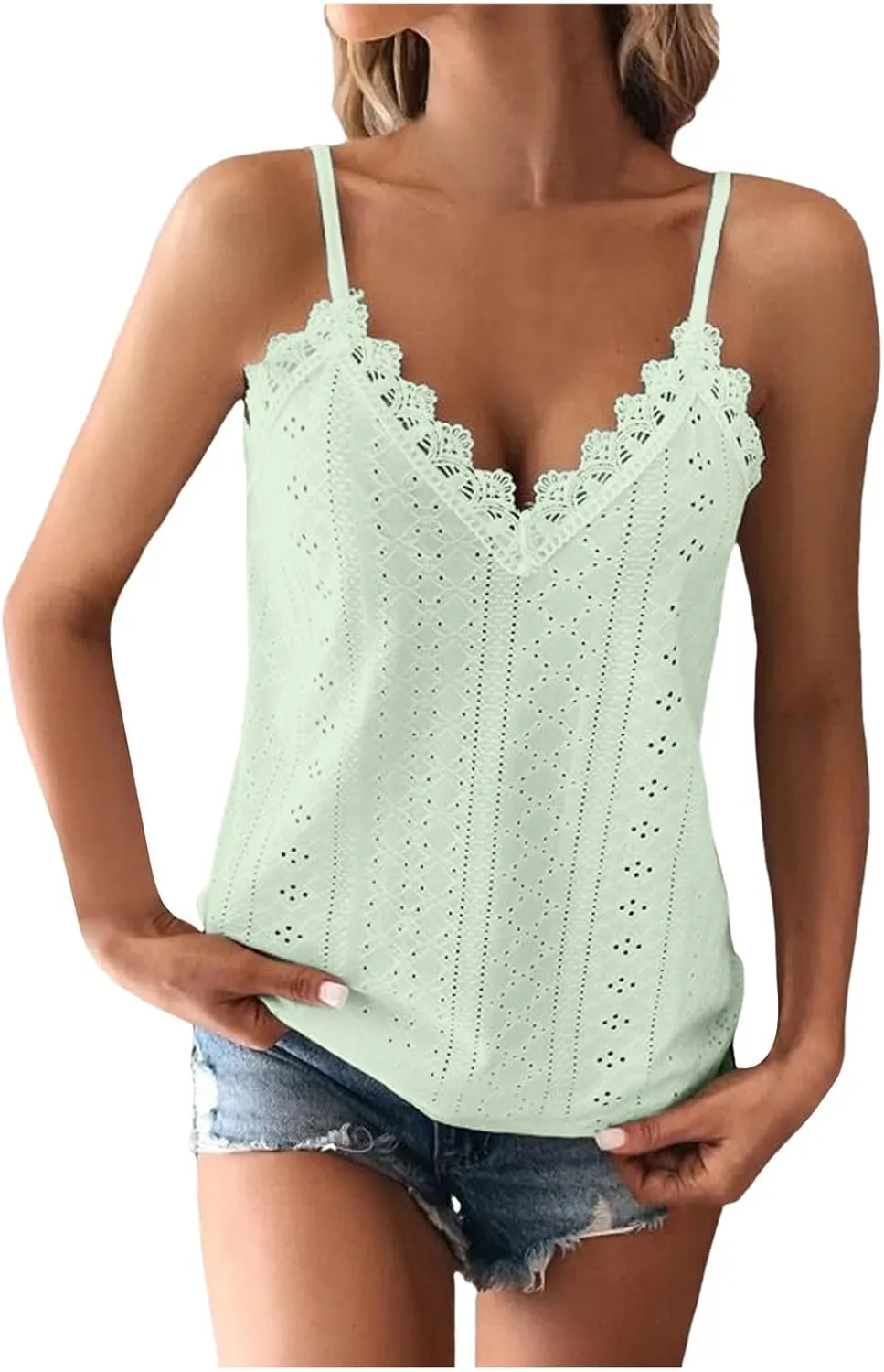 Women's Cotton Tank Top with Shelf Bra Breathable Holiday Quick Dry Adjustable Strap Camisole Basic Cami Tanks