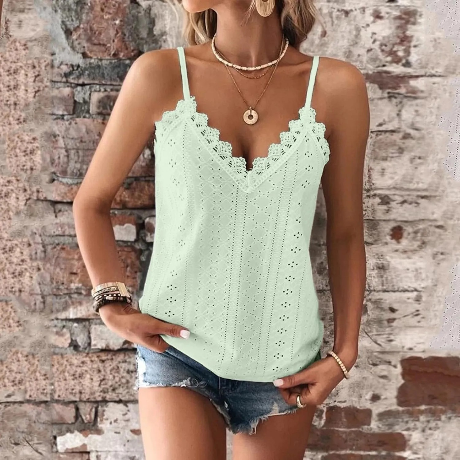 Women's Cotton Tank Top with Shelf Bra Breathable Holiday Quick Dry Adjustable Strap Camisole Basic Cami Tanks