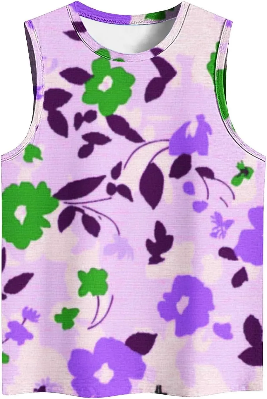 Women's Fashion Floral Print Casual Tank Tops, Summer Soft Comfy Sleeveless Shirts Loose Breathable Going Out Clothes