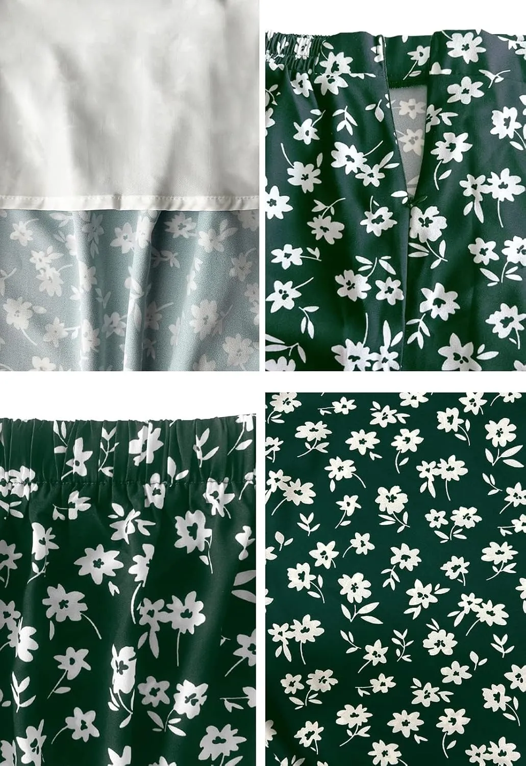 Women’s Floral Print Midi Skirt Casual High Elastic Waist Zipper Vintage Long Boho Skirts for Women