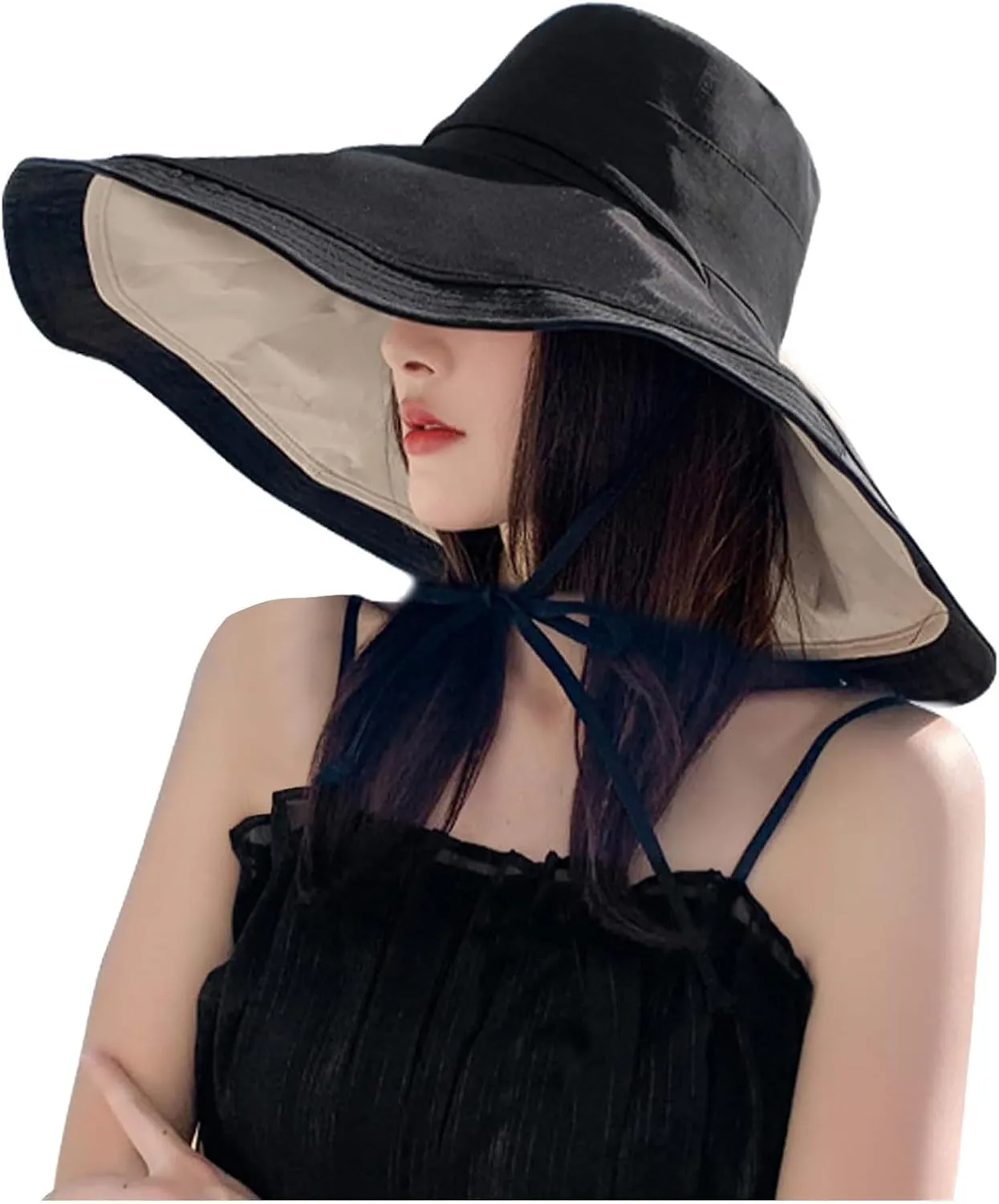 Women's Foldable Floppy Reversible Travel Beach Sun Visor Hat Wide Brim UPF 50  Breathable Sun Hat Casual Trendy