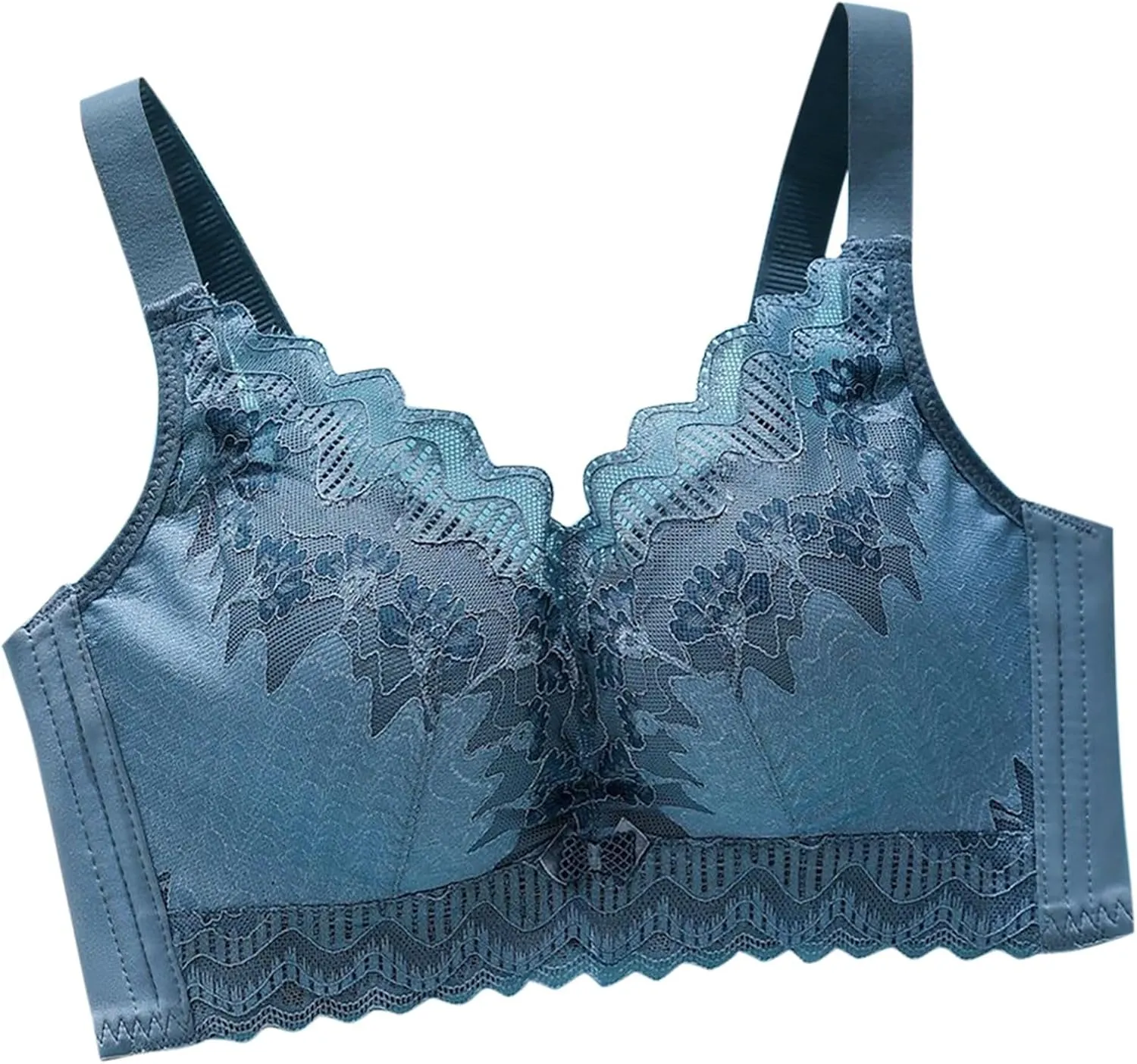 Women's Lace Push Up Bra Print Solid Color Super Gather Lightweight Everyday Bra Breathable Wirefree Trendy Underwear