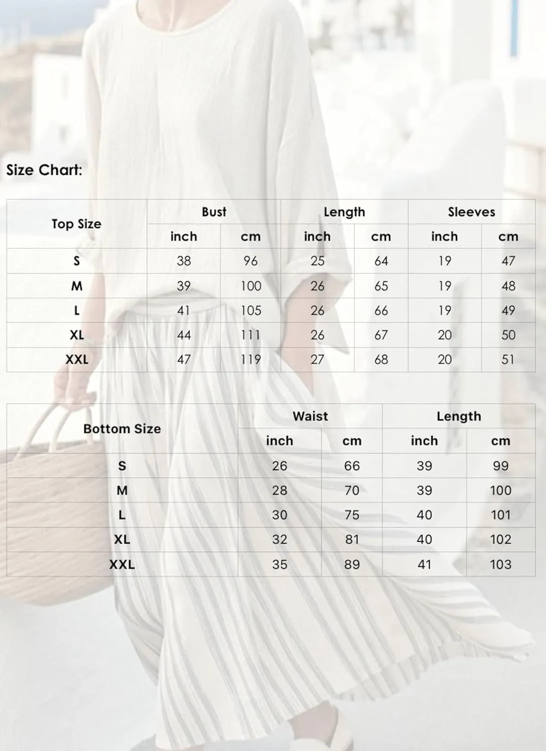 Women's Linen Two Piece Suit Solid Top with Striped Dress 2 Piece Summer Outfits Tops and Maxi Skirt Dress Sets Outfits