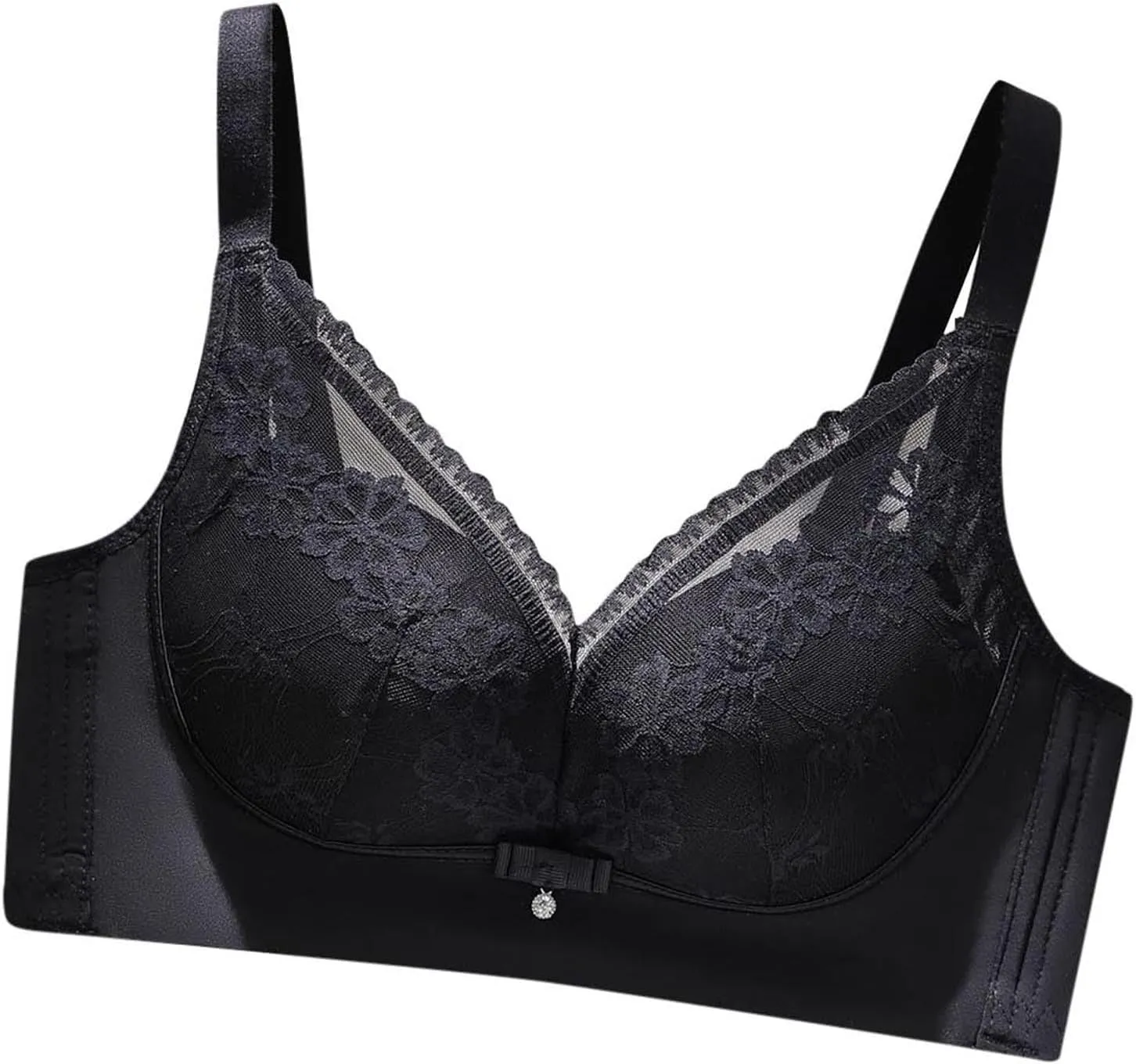 Women's Plus Size Cozy Bras Full Coverage Solid Color Breathable Lace Everyday Bra Trendy Printed Fit Soft Brassiere