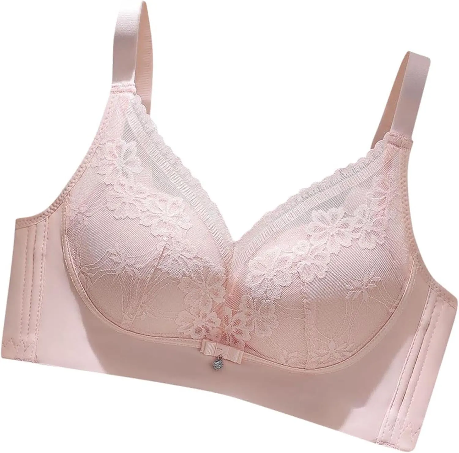 Women's Plus Size Cozy Bras Full Coverage Solid Color Breathable Lace Everyday Bra Trendy Printed Fit Soft Brassiere