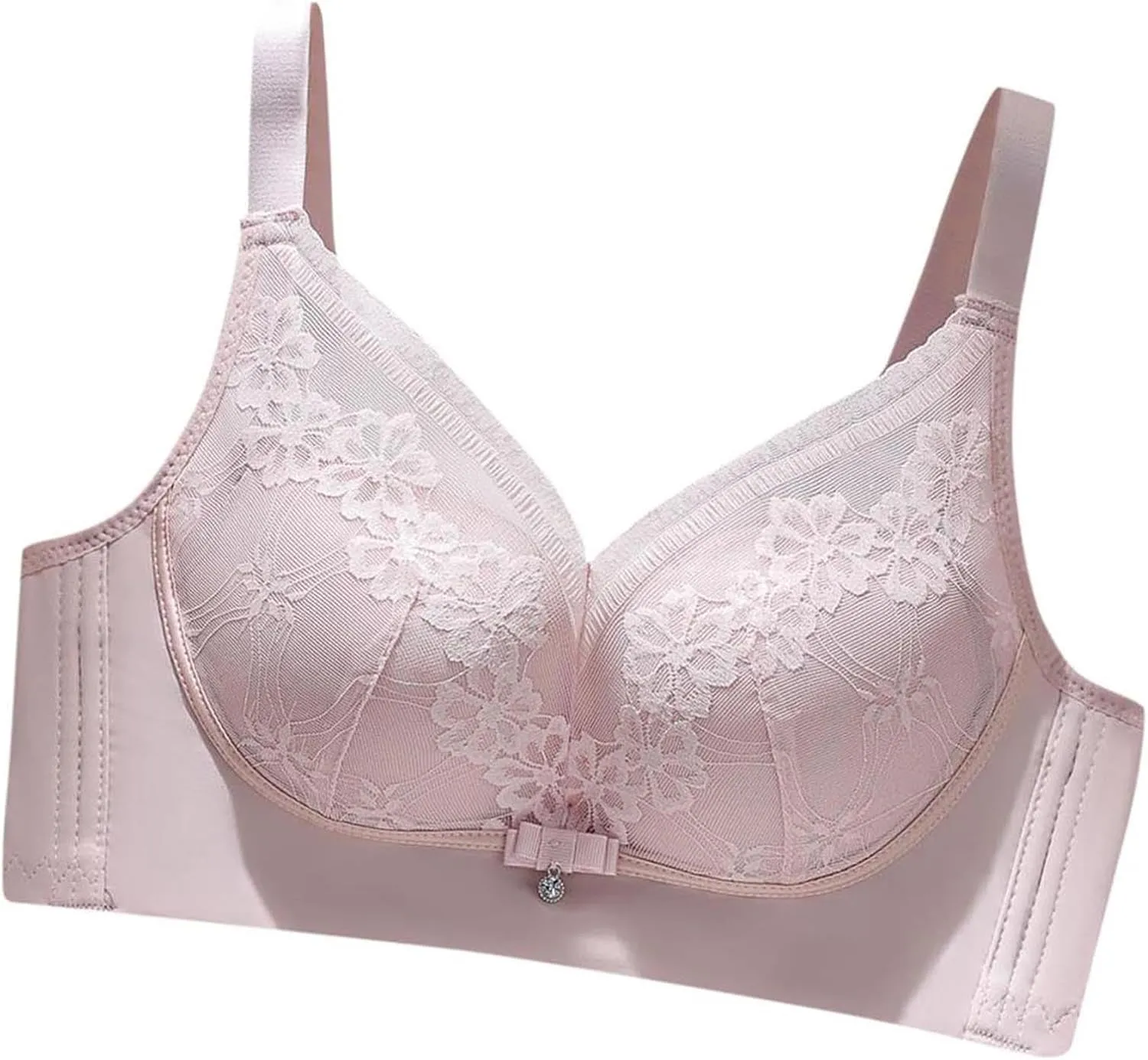 Women's Plus Size Cozy Bras Full Coverage Solid Color Breathable Lace Everyday Bra Trendy Printed Fit Soft Brassiere
