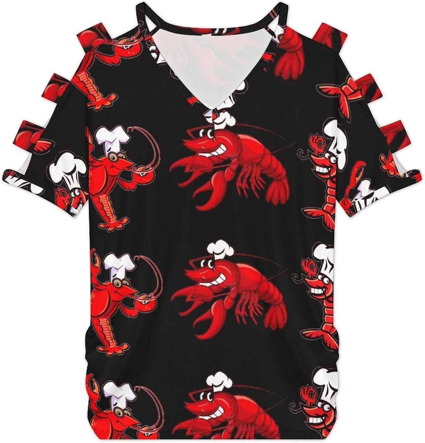 Womens Summer Casual T Shirt Short Sleeve Cold Shoulder Round Neck Tunic Tops