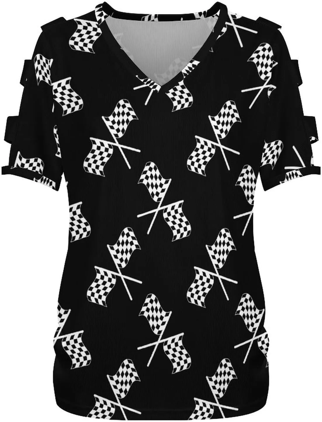 Womens Summer Casual T Shirt Short Sleeve Cold Shoulder Round Neck Tunic Tops
