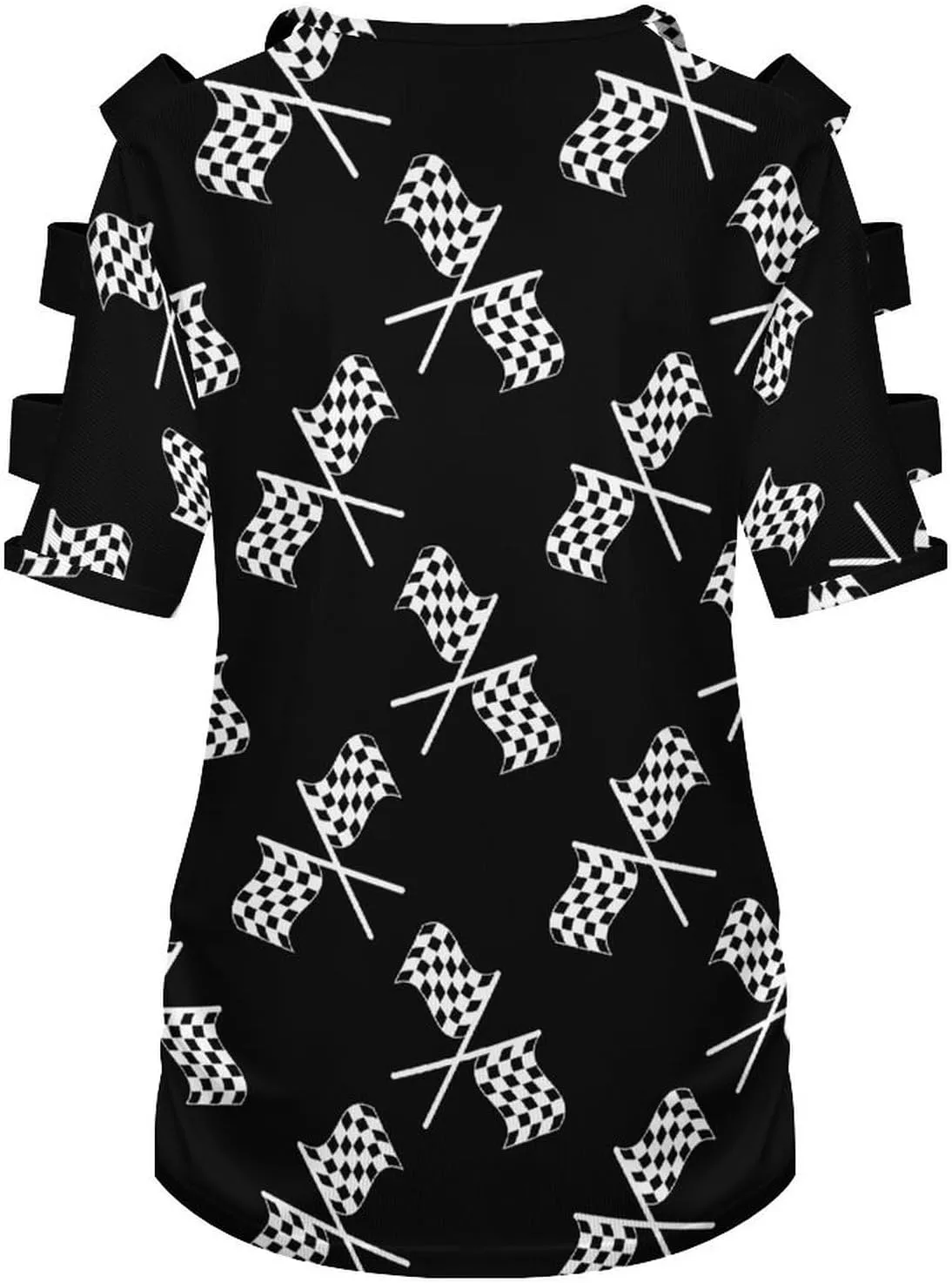 Womens Summer Casual T Shirt Short Sleeve Cold Shoulder Round Neck Tunic Tops
